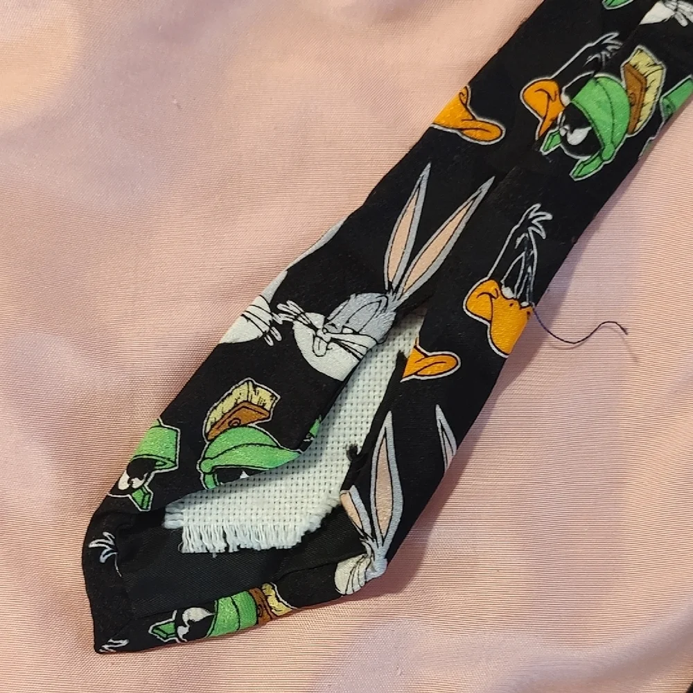 Bugs Bunny Daffy Duck Marvin the Martian Silk Tie Vintage